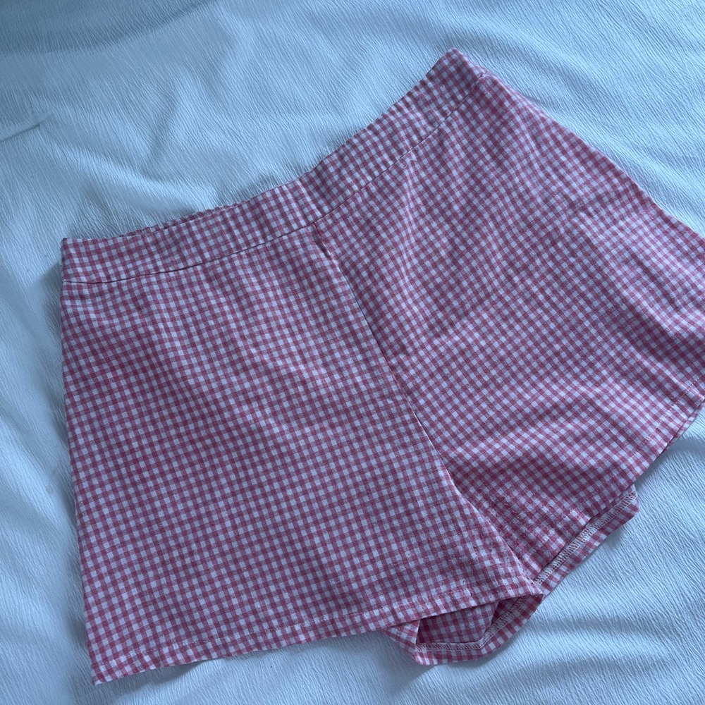 Pink gingham shorts